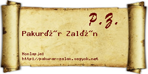 Pakurár Zalán névjegykártya
